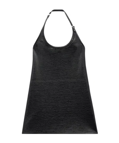 COURRÈGES COURRÈGES BUCKLE BABYDOLL VINYL MINI DRESS