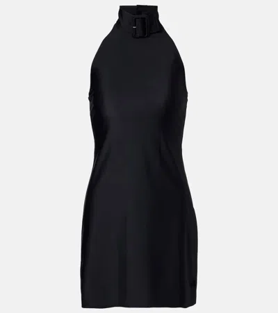 Courrèges Buckle-detail Jersey Minidress In Black