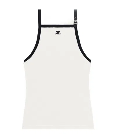COURRÈGES COURRÈGES BUCKLE CONTRAST TANK TOP