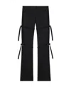 Courrèges Long-length Buckle-detail Straight-leg Trousers In Black