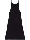 Courrèges Geripptes Kleid Mit Schnalle In Schwarz