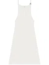 Courrèges Geripptes Kleid Mit Schnalle In Weiss