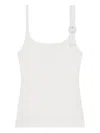 Courrèges Buckle-detail Ribbed Tank Top In White