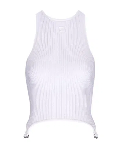 Courrèges Buckle-detail Ribbed Tank Top In White
