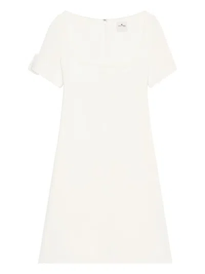 Courrèges Buckle-detail Short-sleeves Mini Dress In White