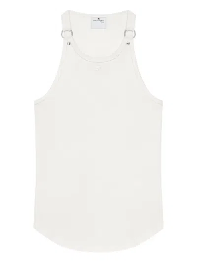 Courrèges Buckle-detail Sleeveless Top In White