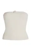 Courrèges Buckle-detailed Knit Tube Top In White