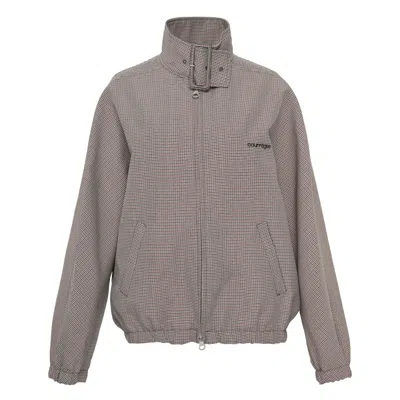 COURRÈGES BUCKLE HOUNDSTOOTH BOMBER JACKET