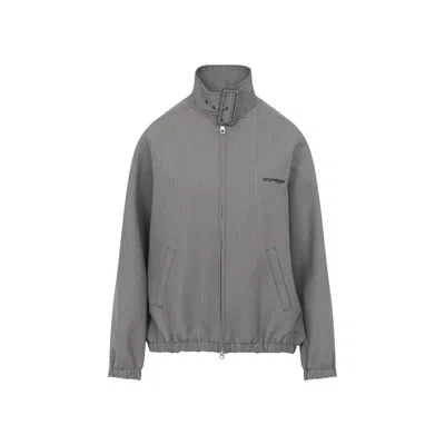 Courrèges Courreges Buckle Houndstooth Bomber Jacket Women In Gray