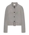 Courrèges Buckle Houndstooth-pattern Jacket In Metallic