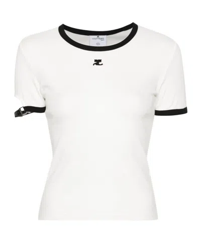 COURRÈGES COURRÈGES BUCKLE CONTRAST T-SHIRT