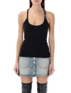 Courrèges Buckle Rib Tank Top In Black