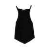 Courrèges Black Ribbed Top With Pointed Hem In Black