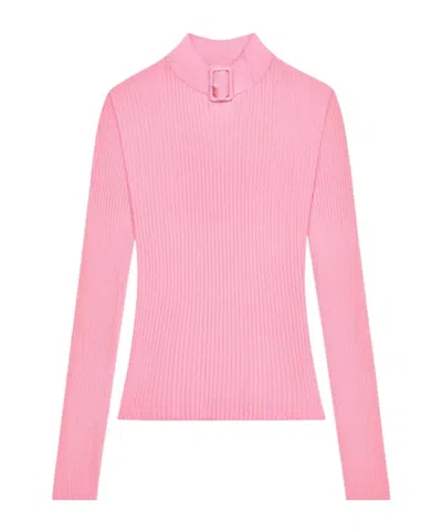 Courrèges Buckle Ribbed-knit Sweater In Multi