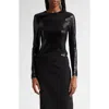 Courrèges Buckle Sequin Top In Black
