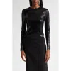 Courrèges Buckle Sequin Top In Black