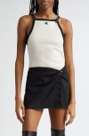 Courrèges Buckle Strap Top In Lime Stone / Black