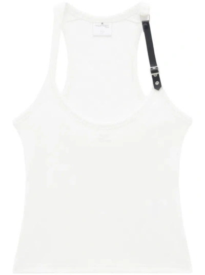 Courrèges Buckle Strap Top In White