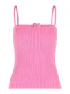 Courrèges Buckle Tank Top In Pink Viscose Blend In Purple