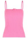 Courrèges Buckle Tank Top In Pink Viscose Blend In Pink