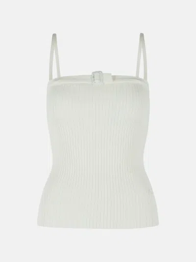 Courrèges 'buckle' Tank Top In White Viscose Blend
