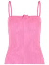 Courrèges Buckle Tank Top In Pink Viscose Blend In Pink