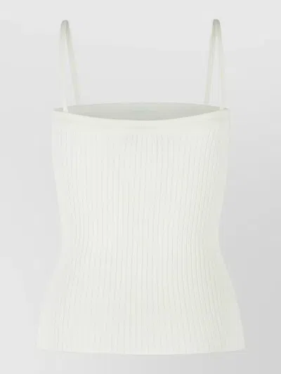 Courrèges Buckle Tank Top Viscose Blend In White