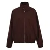 Courrèges Brown Buckle Zipped Bomber Jacket In Burgundy