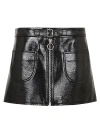 COURRÈGES BUCKLE ZIPPED VINYL MINI SKIRT