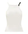 Courrèges Ribbed Top With Logo In White