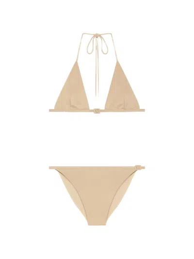 Courrèges Buckle-detail Bikini In Neutral