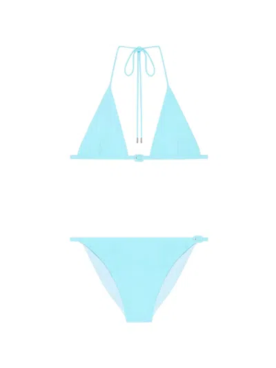 Courrèges Buckle-detail Bikini Set In Blue