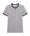 Courrèges Bumpy Contrast Cotton T-shirt In Gray