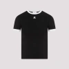 Courrèges Courreges Women Cotton T Shirt With Contrasting Profiles In Black
