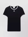 Courrèges Courreges Women Cotton T Shirt With Contrasting Profiles In Black