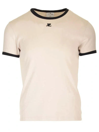 Courrèges Bumpy T-shirt In Lime Stone