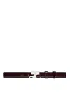 Courrèges Burgundy Belt In Naplack Calfskin In Black