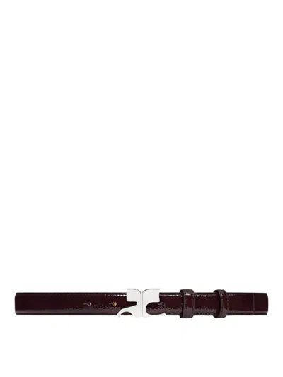 Courrèges Burgundy Belt In Naplack Calfskin In Black