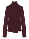 Courrèges Oblique Butonned Mockneck Sweater Clothing In White
