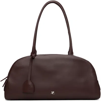 Courrèges Burgundy Monday Leather Bag In 4010 Burgundy