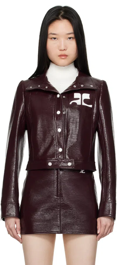 Courrèges Re-edition Vinyl Jacket Clothing In Burgundy