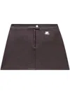 Courrèges Re-edition Vinyl Effect Mini Skirt In Black