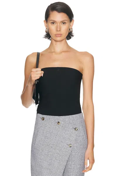 Courrèges Bustier Jersey Bodysuit In Black