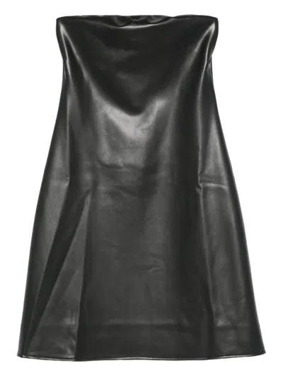 Courrèges Strapless Mini Dress With Back Strap Detail In Black
