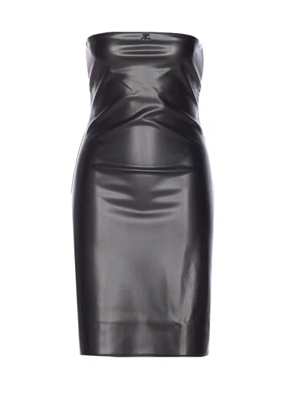 Courrèges Strapless Mini Dress With Back Strap Detail In Black