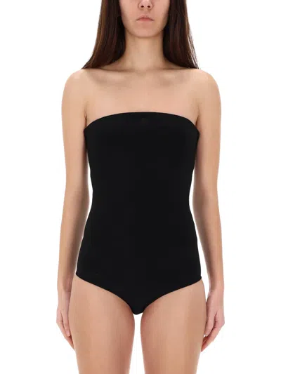 Courrèges Bustier Lingerie Jersey Bodysuit In Black