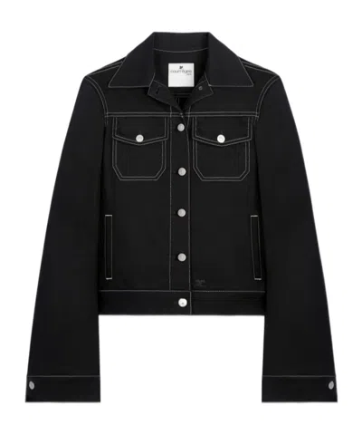 COURRÈGES COURRÈGES COLLARED BUTTON-UP DENIM JACKET