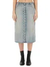 Courrèges Button-down Midi Skirt