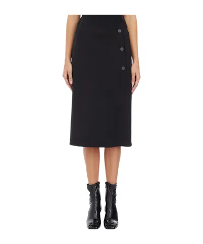 Courrèges Button-down Skirt In Black