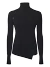 Courrèges Button-embellished Turtleneck Sweater In Black